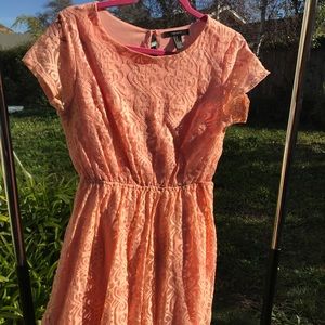 Salmon-color textured dress